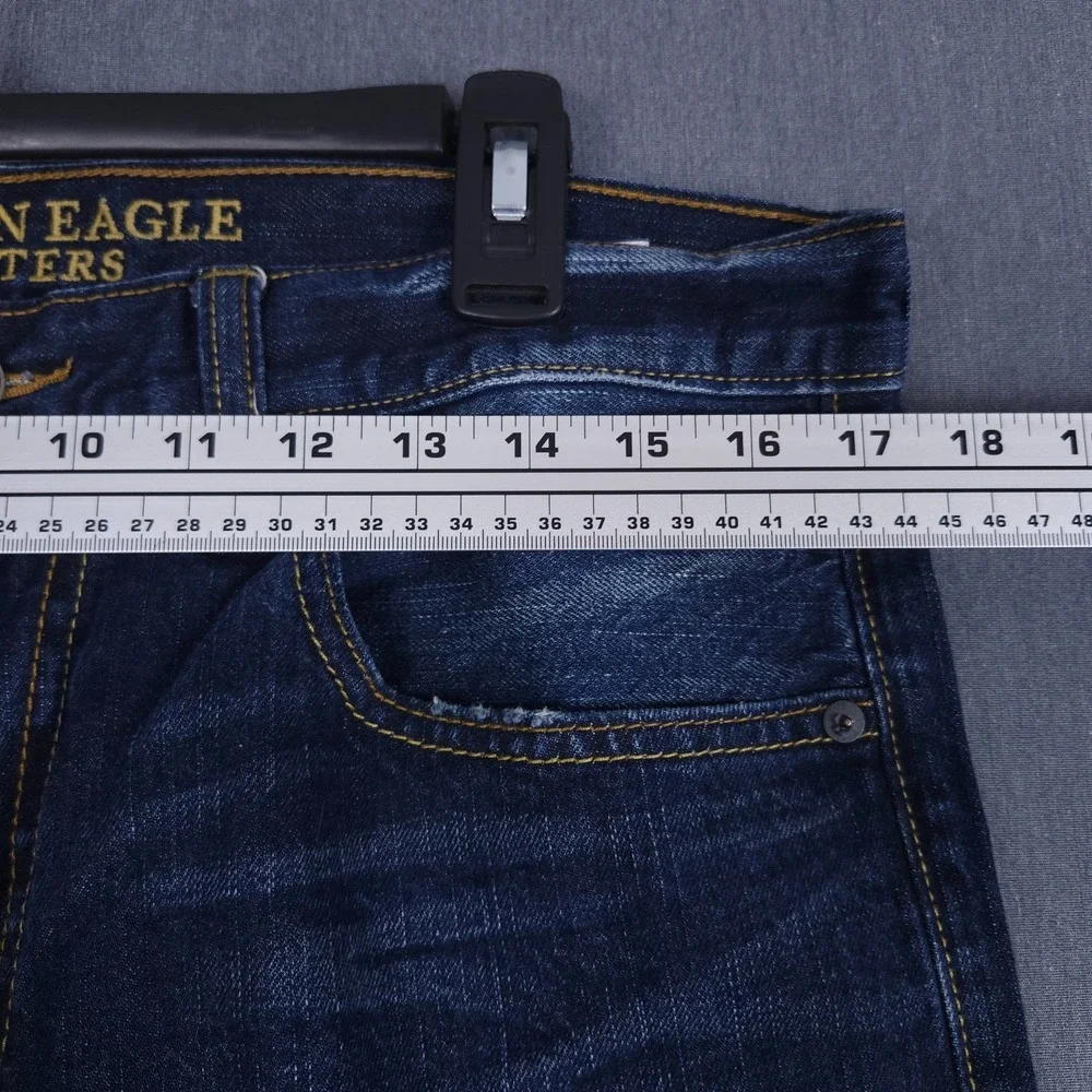 American Eagle Relaxed Straight Jeans Mens 34x32 (Fits 34x31) Dark Wash Denim